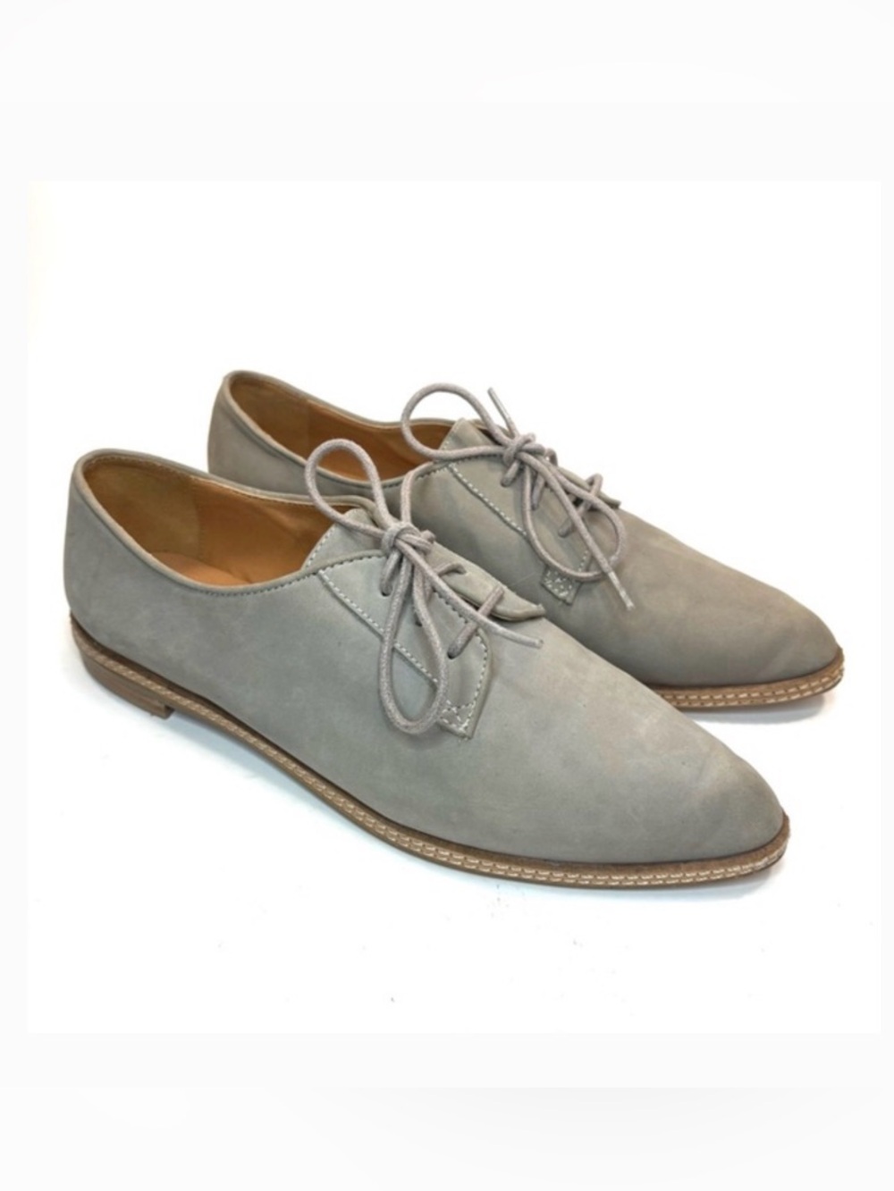 Silence + Noise Gray Leather Oxford Shoes | 8